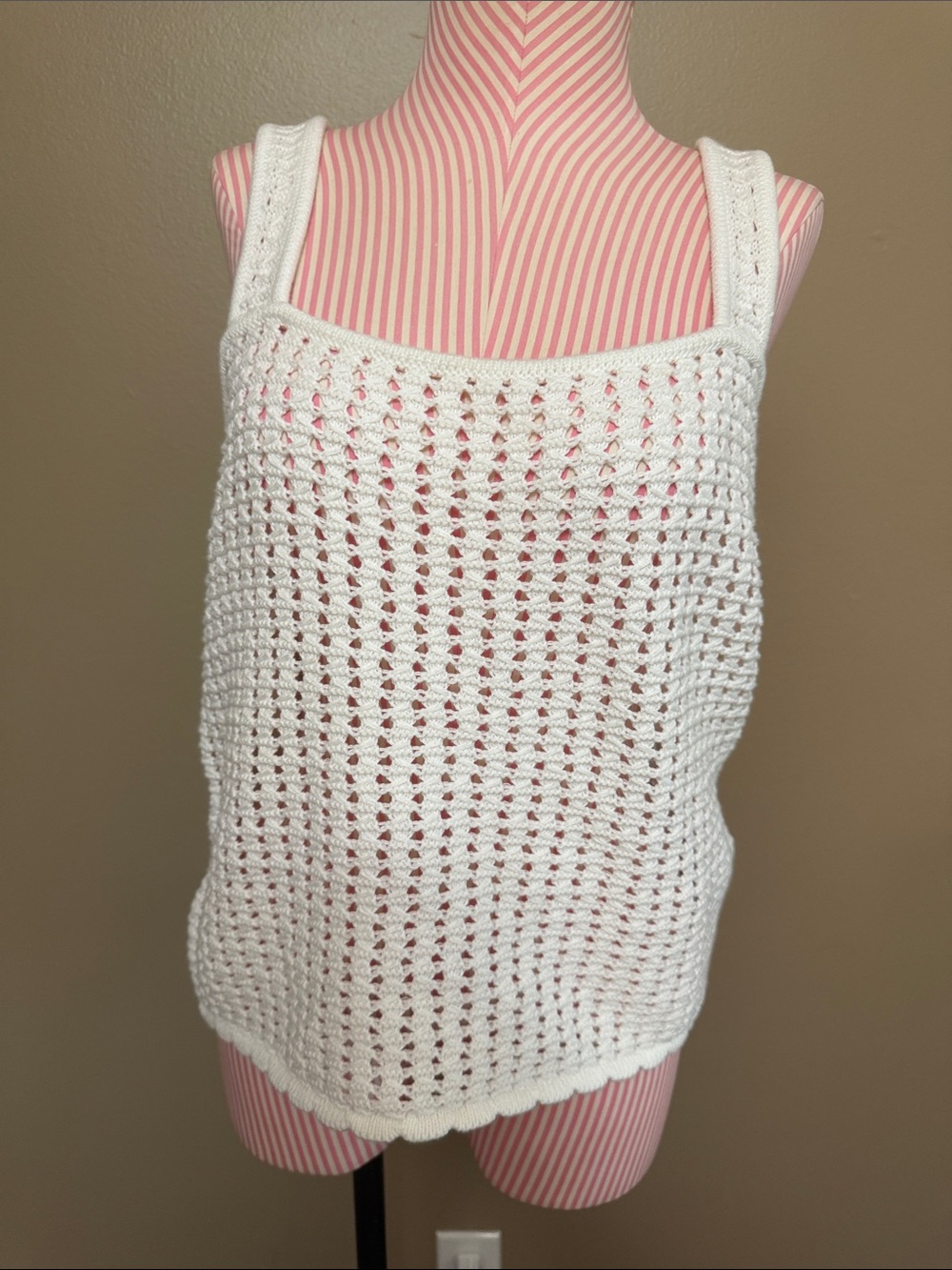 NWT GAP White Crochet Tank Top - L